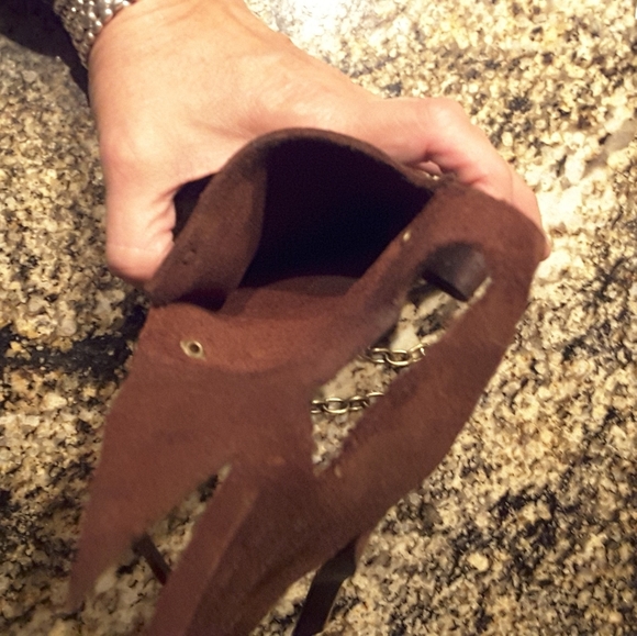 Small clutch with chain strap, handmade, leather. - Picture 3 of 6